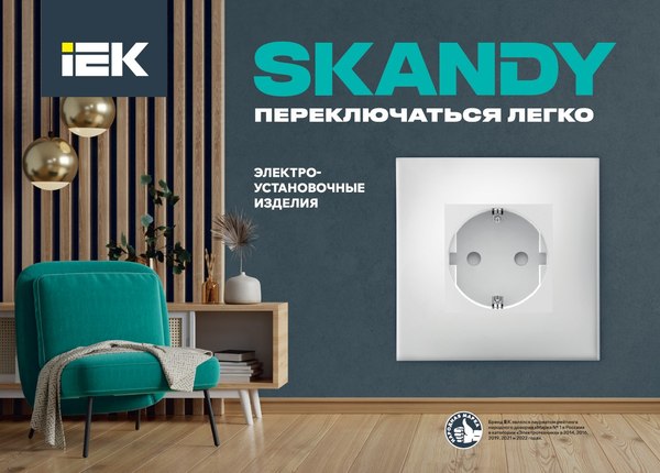 Розетка IEK Skandy SK-R23-10-K01-F (арктический белый)