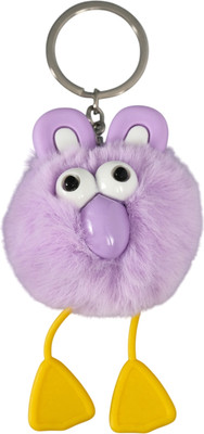 Брелок Sima-Land Пушистик на кольце. Большеглазая ворона / 10702209 (сиреневый) - 