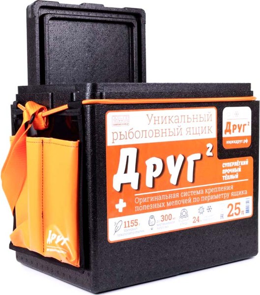 Ящик рыболовный Camping World Друг-2+ / 138416 (25л, черный)