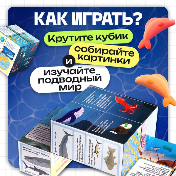 Развивающий игровой набор Zabiaka IQ Умникуб. Океаны / 10532906
