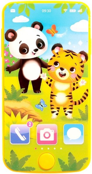Развивающая игрушка Zabiaka Телефон. Тигруля и мишка / 7099437 (желтый)