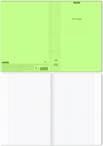 Тетрадь Erich Krause Классика CoverPrо Neon / 56409 (48л, зеленый)