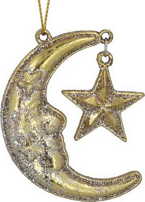 

Елочная игрушка, Celestial. Луна с золотой звездой / 16533