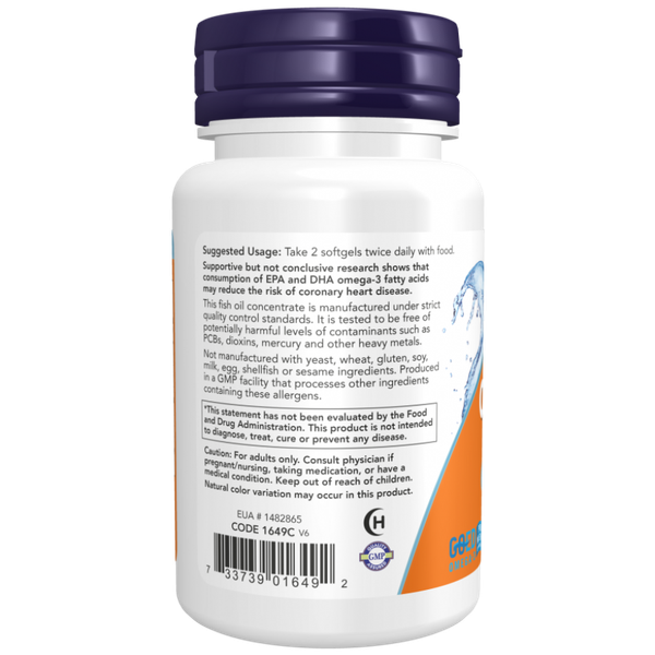 Жирные кислоты NOW Omega-3 30% (200капсул)