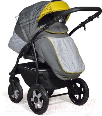 Детская универсальная коляска INDIGO 18 Special 2 в 1 (Sp05, темно-серый/светло-серый/бирюзовая кожа)