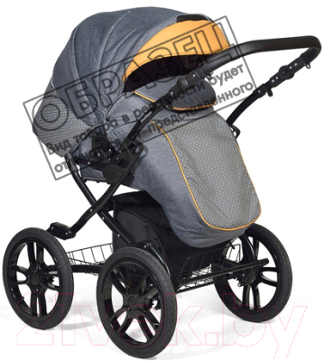 Детская универсальная коляска INDIGO 18 Spesial Plus 14" (Sp 05, темно-серый/светло-серый/бирюзовая кожа)