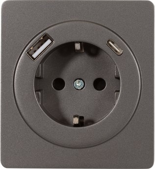 Розетка Kranz Round KR-78-0704-2 (титан) - 