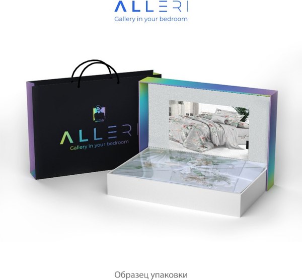 Комплект постельного белья Alleri Сатин Premium 2сп с eвро Max простыней / СП-306