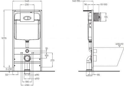 Унитаз подвесной с инсталляцией BelBagno CZR-6601-TH-TOR/CZR-2316-SC/BB026/BB081CR