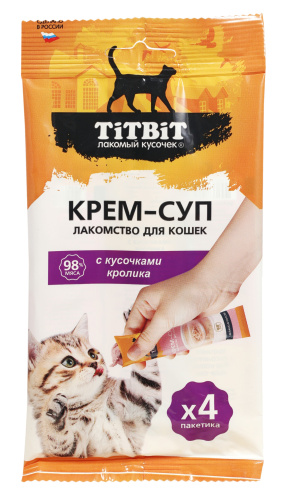 Лакомство для кошек TiTBiT Крем-суп с кусочками кролика / 26281 (10г)