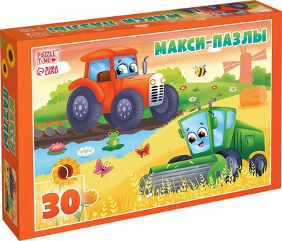 Развивающая игра Puzzle Time Макси-пазлы. Забавные машинки / 10631189 (30эл) - 