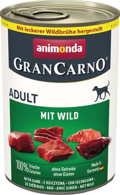 Влажный корм для собак Animonda GranCarno с дичью / 82478 (400г) - 