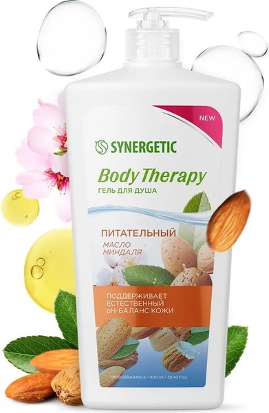 Гель для душа Synergetic Body Therapy Масло миндаля (900мл)