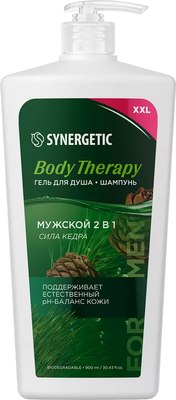 Шампунь-гель для душа Synergetic Body Therapy мужской 2в1 (900мл) - 