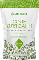 Соль для ванны Synergetic Магниево-сульфатная с маслом эвкалипта (1кг) - 