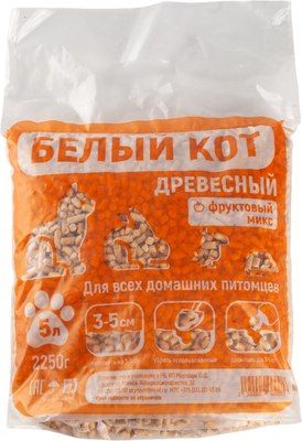 Наполнитель для туалета Белый кот Фруктовый микс (5л/2.25кг) - 