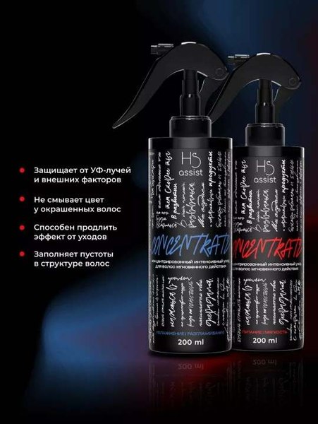 Набор косметики для волос Hair Sekta Concentrate Спрей Мягкость+Увлажнение 2x200мл