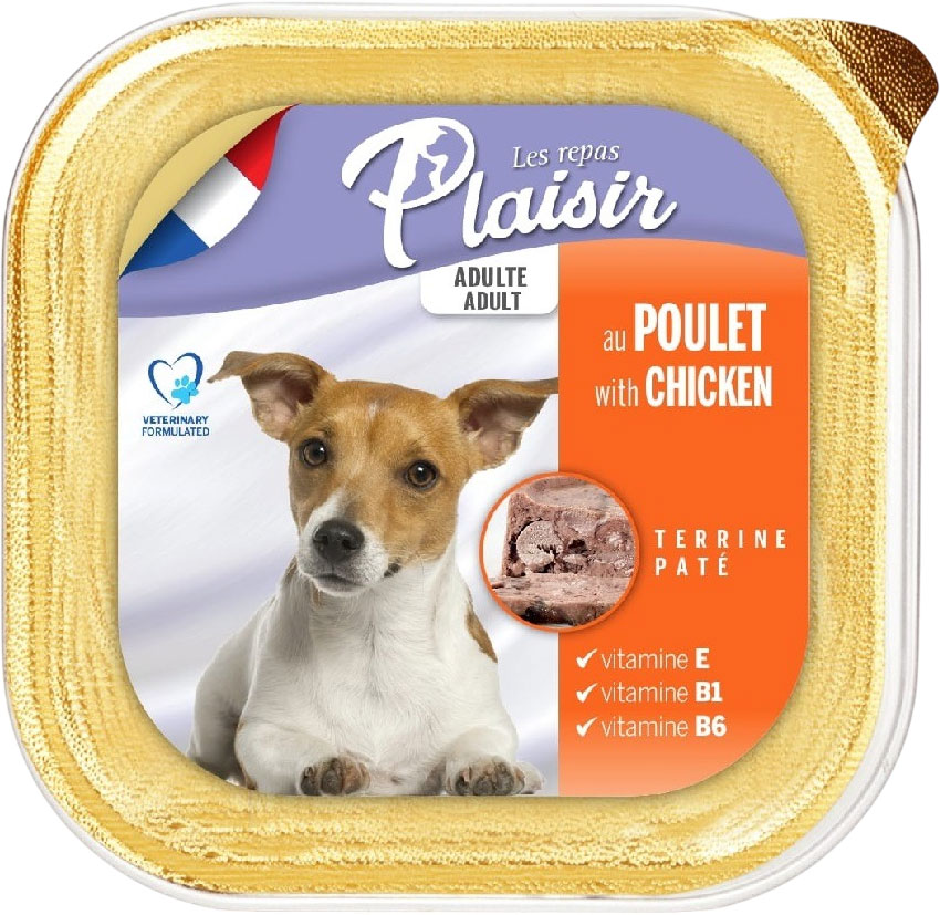 Влажный корм для собак Plaisir паштет из курицы (150г)