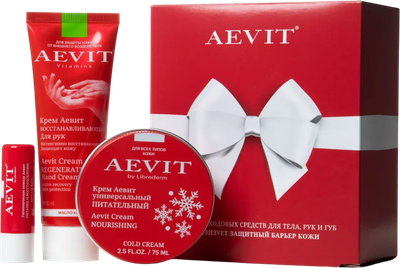 

Набор косметики для лица и тела, Aevit Интенсивный уход Бальзам для губ+Крем для рук