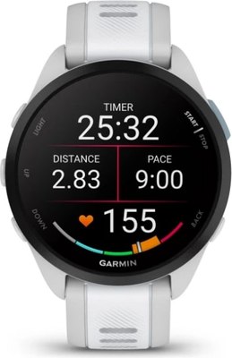 Умные часы Garmin Forerunner 165 Music 43mm / 010-02863-31 (белый/серый ремешок)