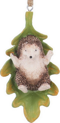 

Елочная игрушка, Woodland Hedgerow. Ежик на листочке / 16125