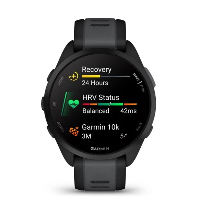 Умные часы Garmin Forerunner 165 Music 43mm / 010-02863-30 (черный/серый ремешок) — фото 4