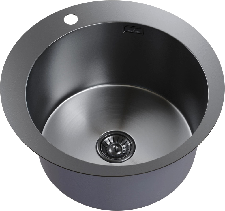 Мойка кухонная Mixline Pro 554770 (черный графит, с сифоном)