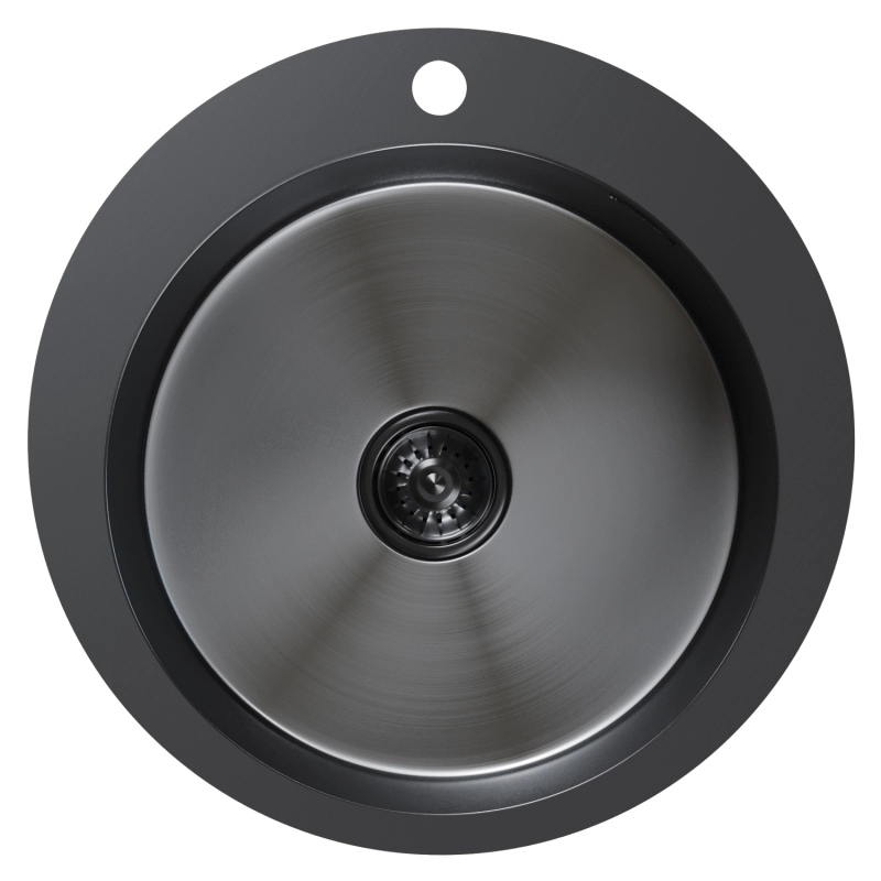 Мойка кухонная Mixline Pro 554770 (черный графит, с сифоном) — фото 2