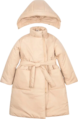 Пальто детское Amarobaby Snuggly / AB-OD24-SNUGGLY29/03-146 (бежевый, р.146-152) - 