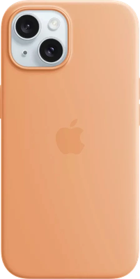 Чехол-накладка Apple Silicone Case With MagSafe для iPhone 15 / MT0W3ZM/A (Orange Sorbet) - 