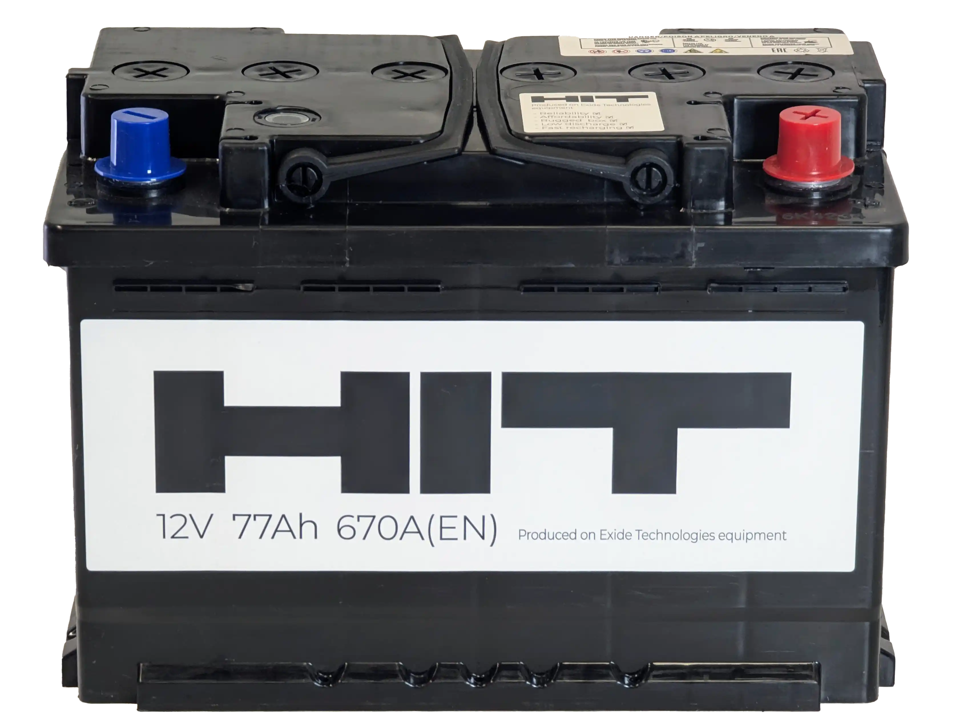 Автомобильный аккумулятор HIT R 670A / 6СТ-77 L3 (77 А/ч) — фото 3