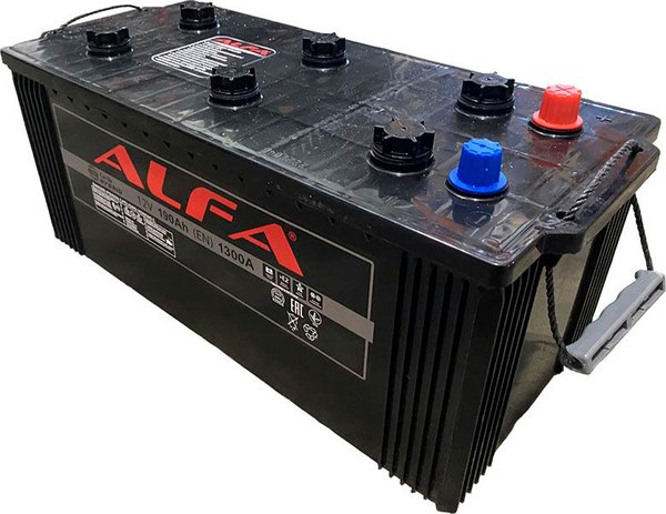 Автомобильный аккумулятор ALFA battery Евро с бортом 1300A / 6СТ-190 DIN (190 А/ч)