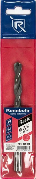Сверло Rennbohr Basic ЦХ 7.5x109мм HSS-R / 460075