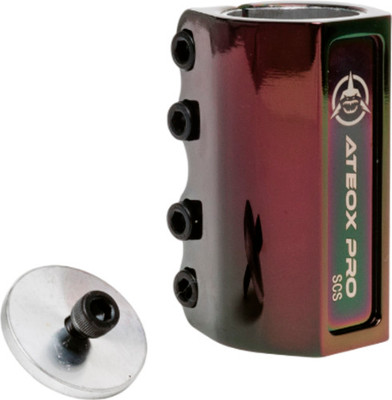 Зажим для самоката Ateox Pro Al 6061T6 SCS /  AC05-NB (неон/черный) -
