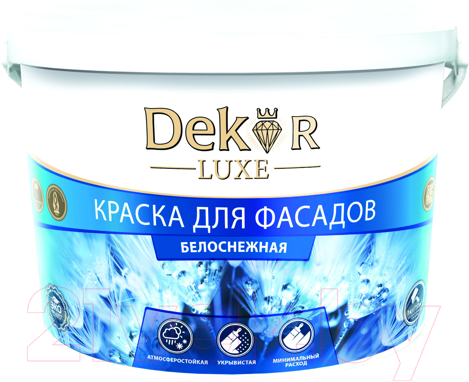 Краска Dekor ВД-АК 111 для фасада (1.1кг, белоснежный)