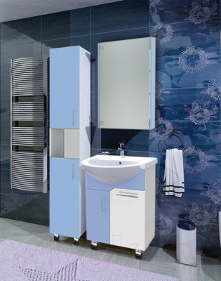 Шкаф-пенал для ванной Triton Эко 30 со сменными элементами (голубой)