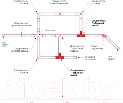 Коннектор для шинопровода Elektrostandard TRC-1-1-T-WH (белый)