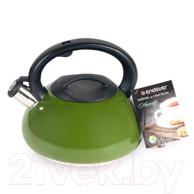 Чайник со свистком Endever Aquarelle-305 (темно-зеленый)