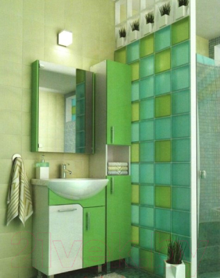 Шкаф с зеркалом для ванной Triton Эко-50 (салатовый)