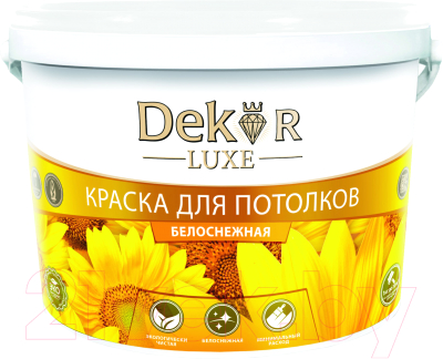 Краска Dekor ВД-АК 216 для потолка (1.1кг, белоснежный)