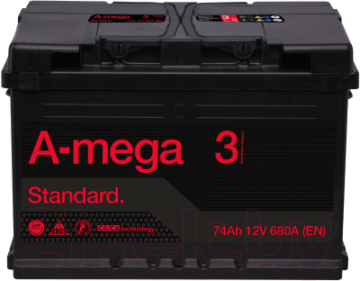 Автомобильный аккумулятор A-mega Standard 74 L (74 А/ч)