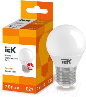 Лампа IEK ECO G45 7Вт 230В 3000К E27 (LLE-G45-7-230-30-E27)