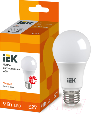 Лампа IEK ECO A60 9Вт 230В 3000К E27 (LLE-A60-9-230-30-E27)