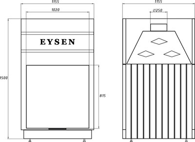 Каминная топка Eysen Racha 1020P