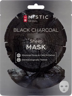 Маска для лица тканевая Mistic с древесным углем (24мл) - 