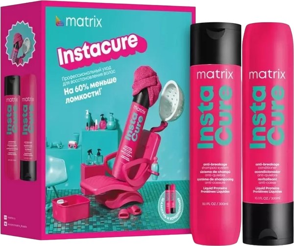 Набор косметики для волос MATRIX Instacure для восстановления волос Шампунь+Кондиционер (2x300мл)