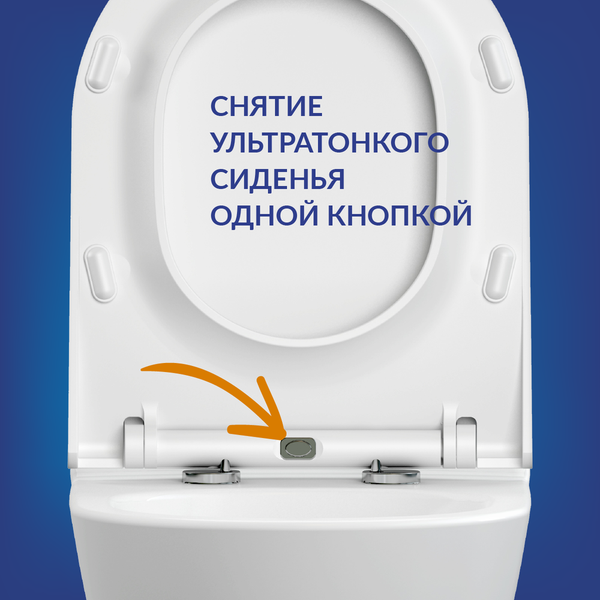 Унитаз подвесной с инсталляцией Cersanit City Smart CO DPL EO Slim + Link PRO / 68308 (с кнопкой Twins черный матовый/золото)