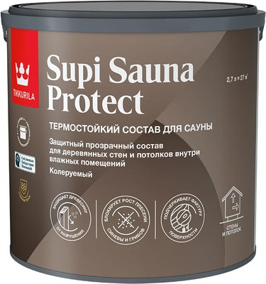 Пропитка для дерева Tikkurila Supi Sauna Protect EP (2.7л) - 