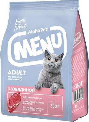 

Сухой корм для кошек, Menu с говядиной / 130001