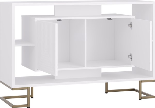Тумба Involux Неаполь 227T102 (белый премиум с фрезеровкой/металл золото)